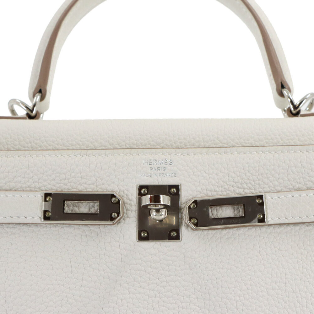 Hermes Kelly 25 Togo Mushroom 2-way Handbag Shoulder with Inside Stitching, W... - Picture 7 of 10